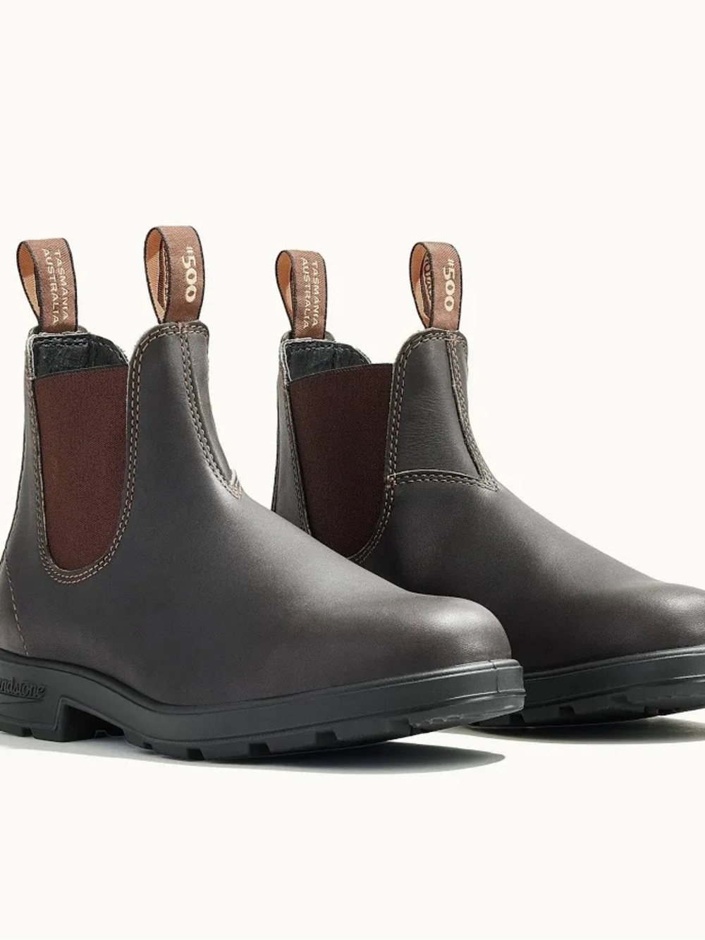 Blundstone Stout Brown Premium Leather Chelsea Boots, Men's Originals 500